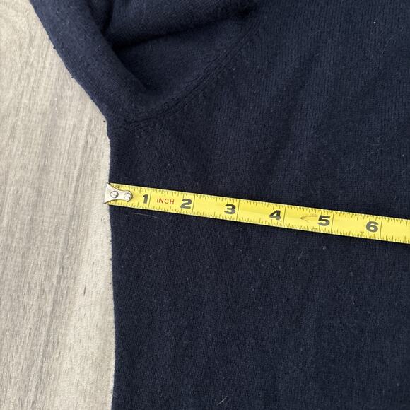 WOOLOVERS Jumper Womens Sz XL Blue Cashmere Merino Wool Collared Pearl Button - Picture 5 of 9